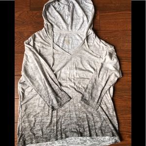 Women’s 3/4 sleeve, burn out, lightweight hoodie.